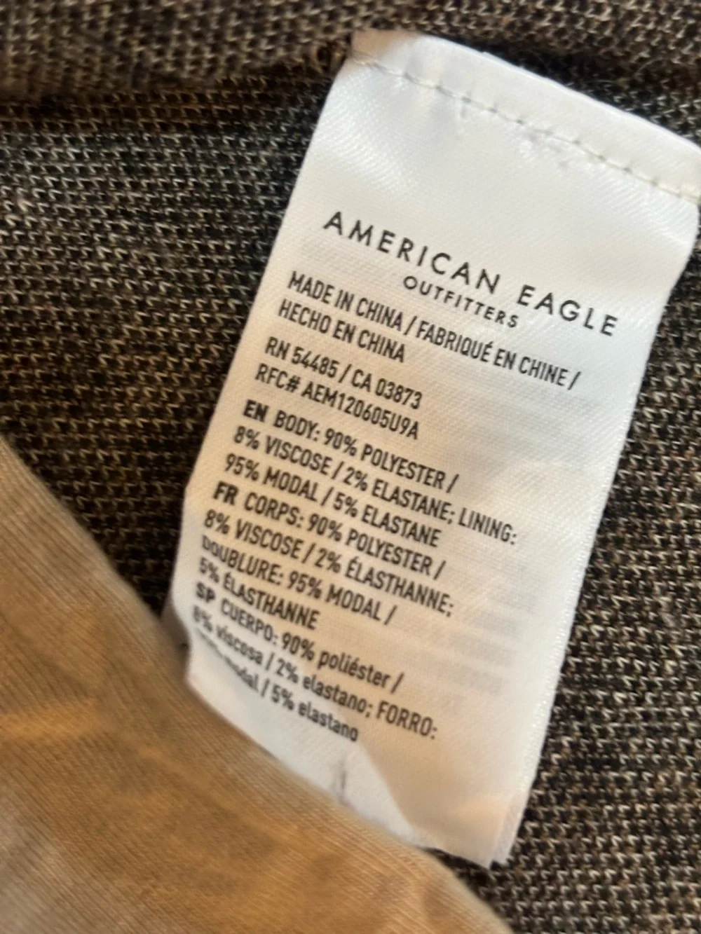American Eagle Outfitters Houndstooth Pleated Mini Skort - Tan & Black Y2K SZ S